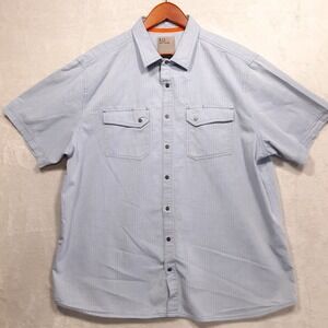 5.11 Tactical Mens Short Sleeve Button Shirt Sz.XL/Blue/Striped/Snap Buttons